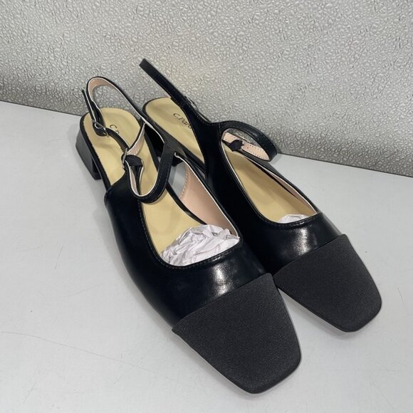 Paravano Women’s Slingback Flats – Black – Size 10.5 – Square Toe – - Picture 1 of 1